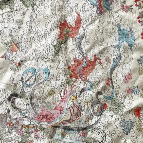 Asian Brocade Wall Art – Framed Brocade Textile in Silk Blend, Panel for Home De - Picture 5 of 9